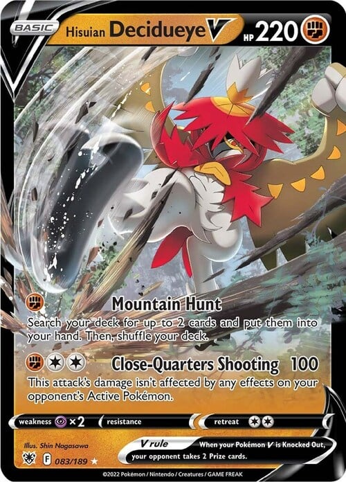 Decidueye di Hisui V [Mountain Hunt | Close-Quarters Shooting] Card Front