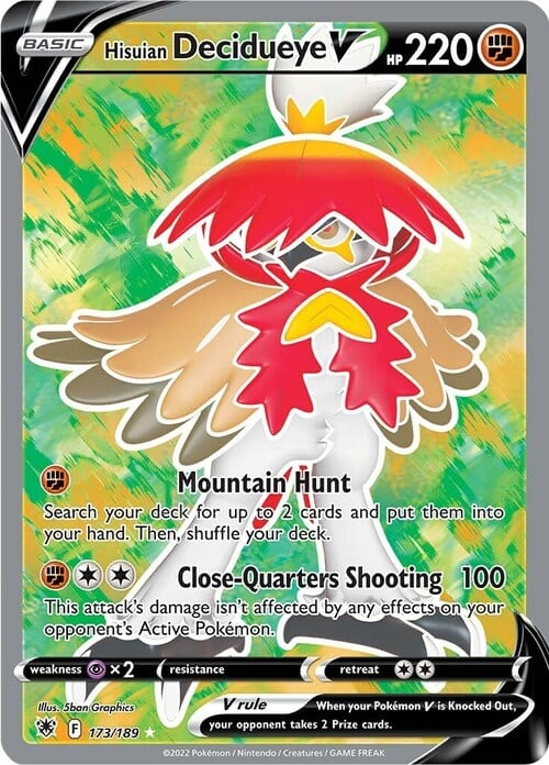 Decidueye di Hisui V [Mountain Hunt | Close-Quarters Shooting] Card Front