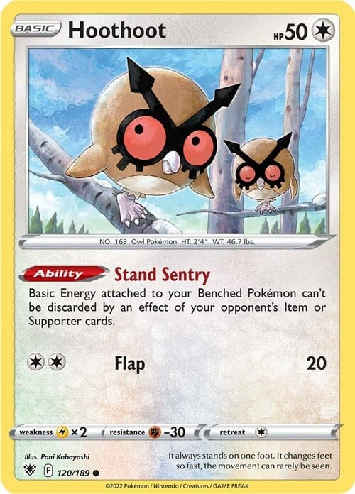Hoothoot [Stand Sentry | Flap] Card Front