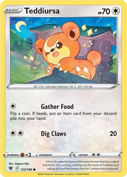 Teddiursa [Gather Food | Dig Claws] Card Front