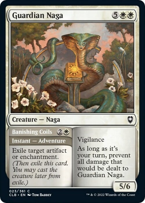 Guardian Naga // Banishing Coils Card Front