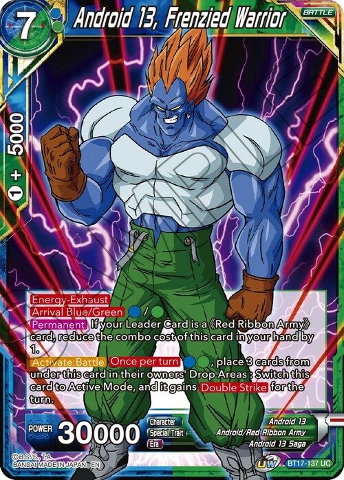 Android 13, Frenzied Warrior Card Front
