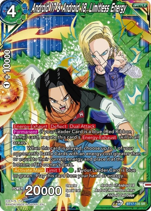 Android 17 & Android 18, Limitless Energy Card Front