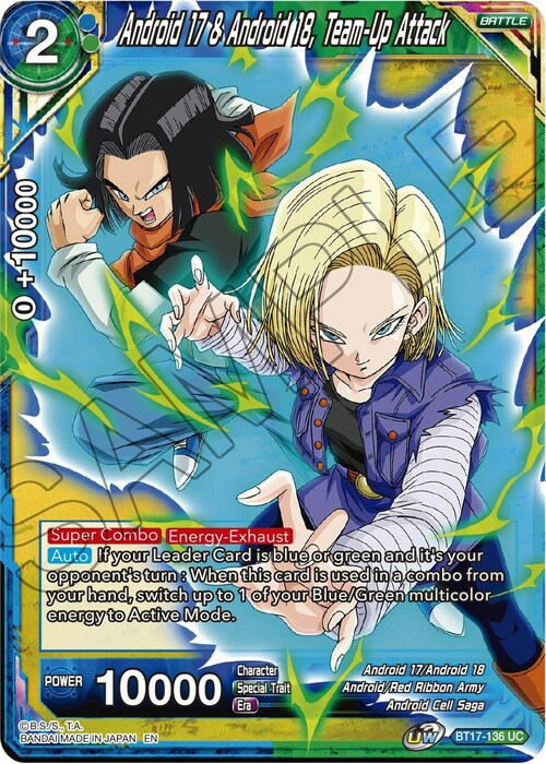 Android 17 & Android 18, Team-Up Attack Card Front