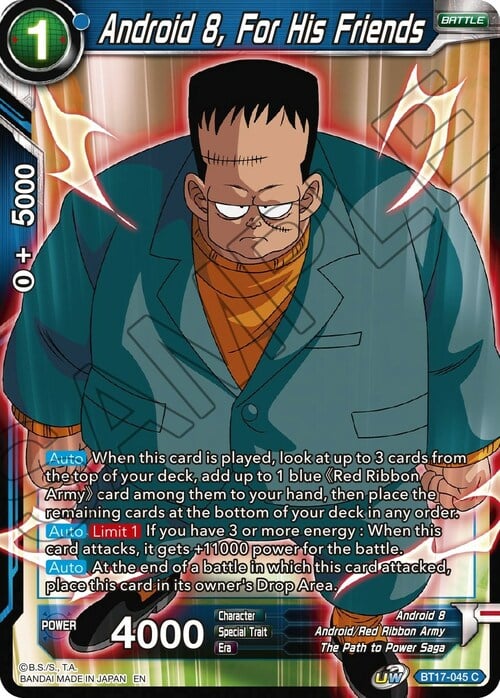 Android 8, For His Friends Card Front