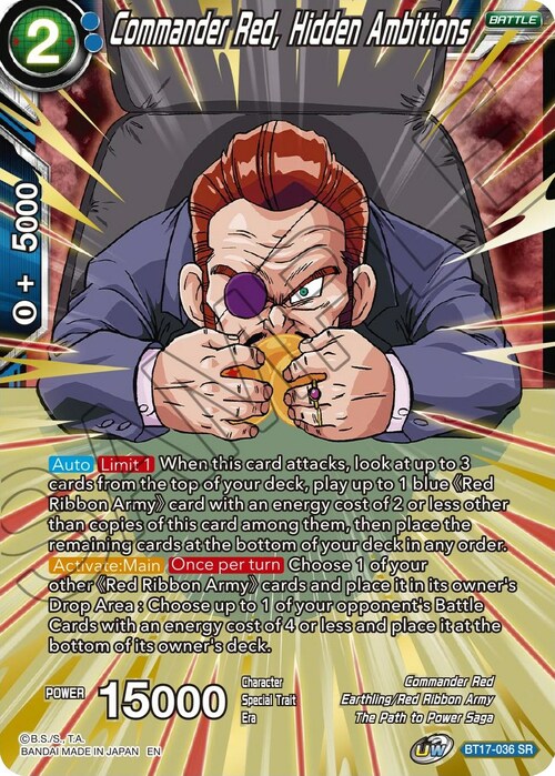 Commander Red, Hidden Ambitions Card Front