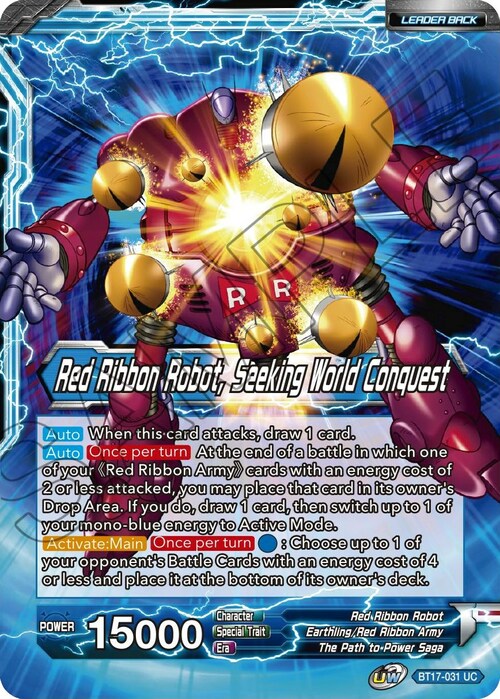 Commander Red // Red Ribbon Robot, Seeking World Conquest Card Front