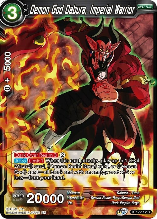 Demon God Dabura, Imperial Warrior Card Front