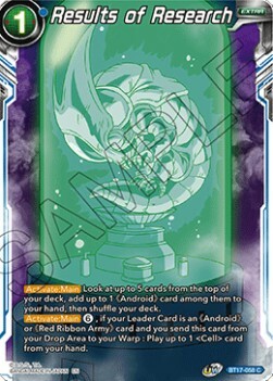 Results of Research Card Front