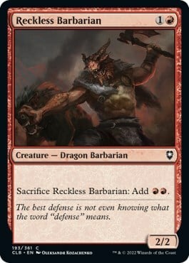 Reckless Barbarian Card Front