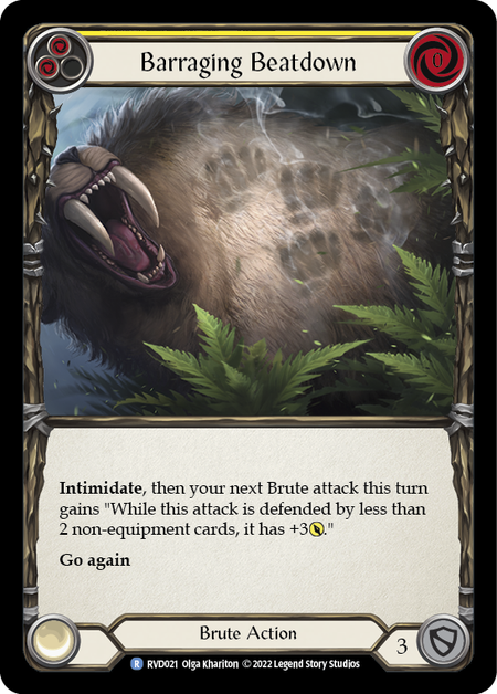 Barraging Beatdown (Yellow) Card Front