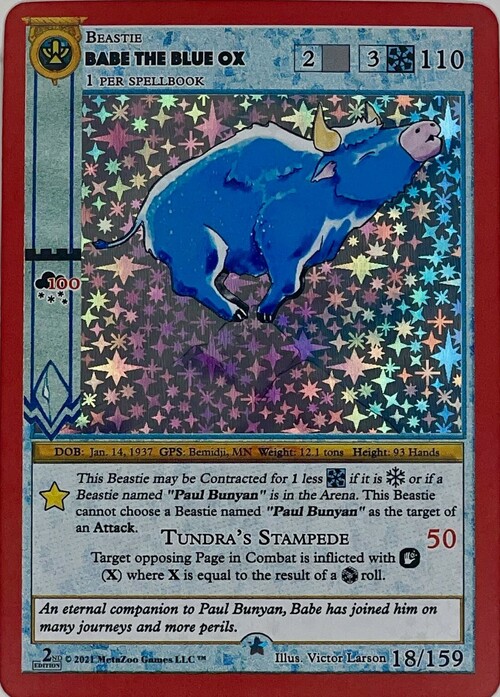 Babe The Blue Ox Card Front