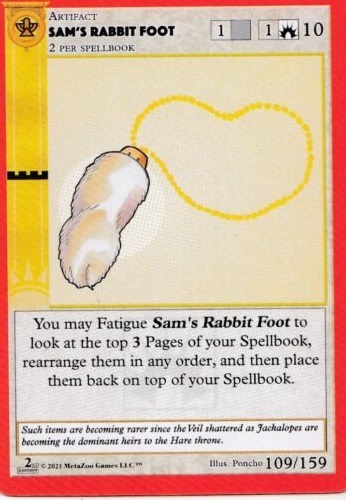 Sam's Rabbit Foot Card Front