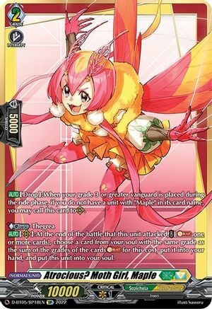 Atrocious? Moth Girl, Maple Card Front