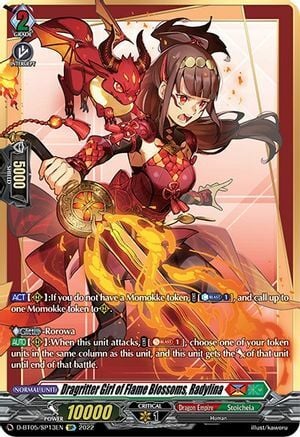 Dragritter Girl of Flame Blossoms, Radylina [D Format] Card Front