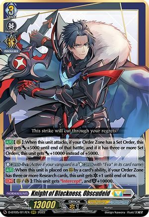Knight of Blackness, Obscudeid [D Format] Card Front