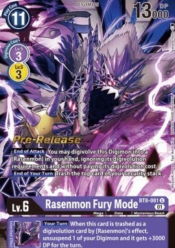 Rasenmon Fury Mode Card Front