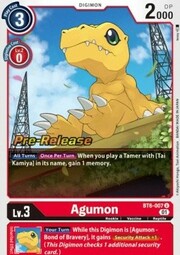 Agumon · Pre-Release Stamped BT6-007