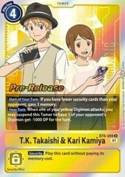T.K. Takaishi & Kari Kamiya · Pre-Release Stamped BT6-089