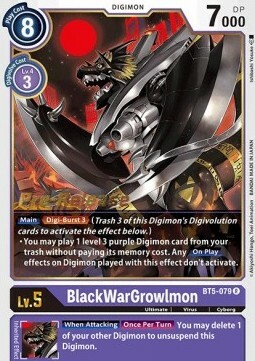BlackWarGrowlmon Card Front