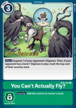 You Can't Actually Fly? Card Front