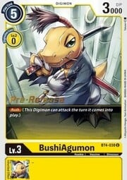 BushiAgumon · Pre-Release Stamped BT4-038