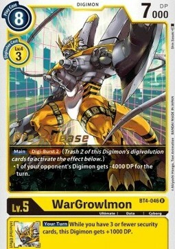 WarGrowlmon Card Front