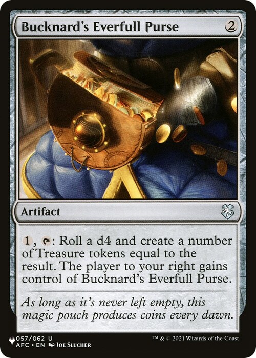 Bucknard's Everfull Purse Card Front