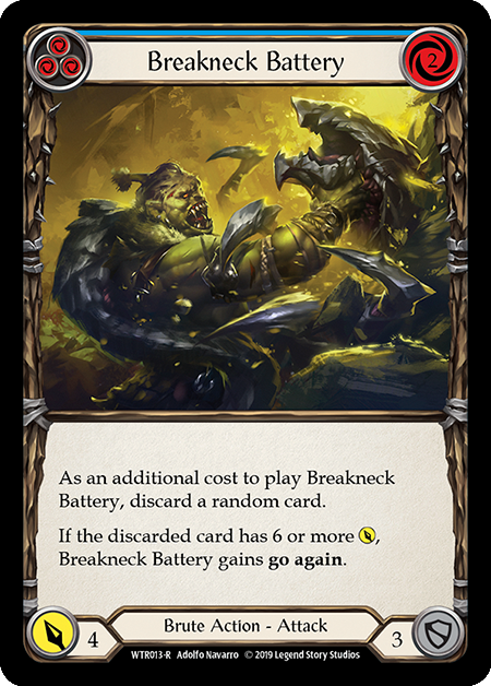 Breakneck Battery - Blue Card Front