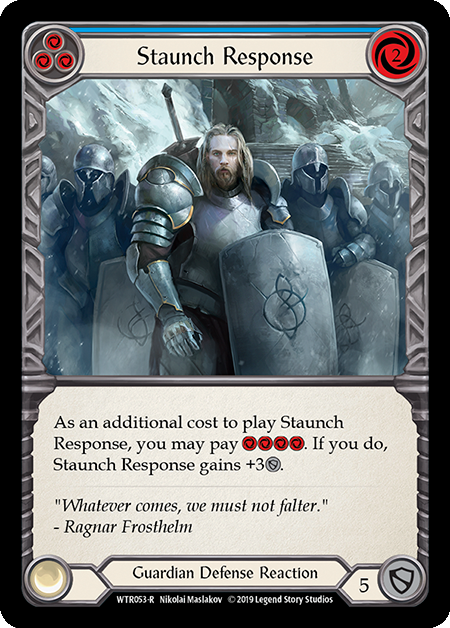 Staunch Response - Blue Card Front