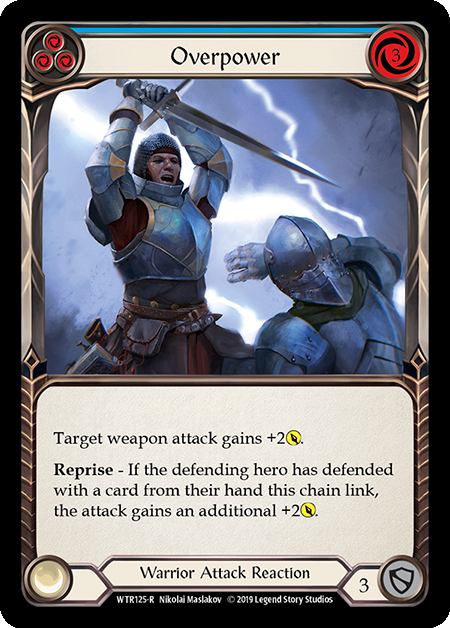 Overpower - Blue Card Front