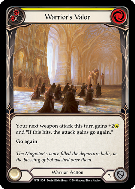 Warrior's Valor - Yellow Card Front