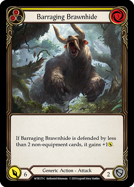Barraging Brawnhide - Yellow Card Front