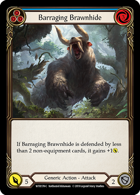Barraging Brawnhide - Blue Card Front