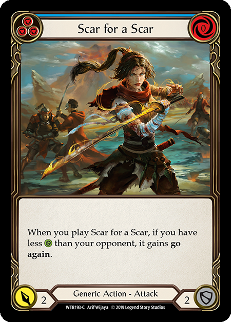 Scar for a Scar - Blue Card Front
