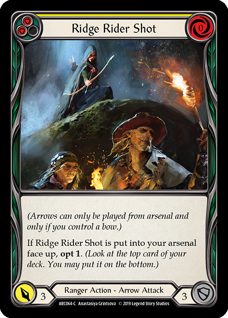 Ridge Rider Shot - Yellow Card Front