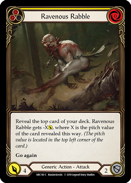 Ravenous Rabble - Yellow Card Front