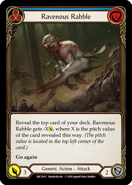Ravenous Rabble - Blue Card Front