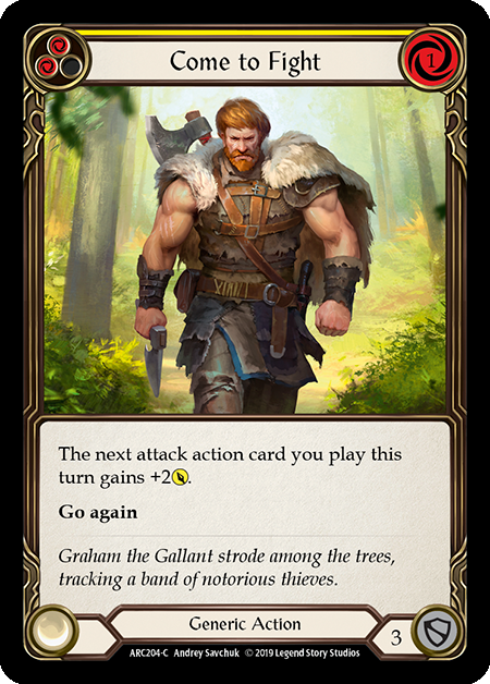 Come to Fight - Yellow Card Front