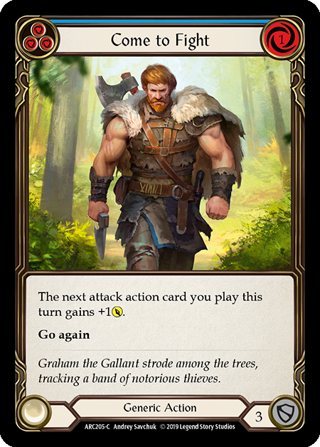 Come to Fight - Blue Card Front
