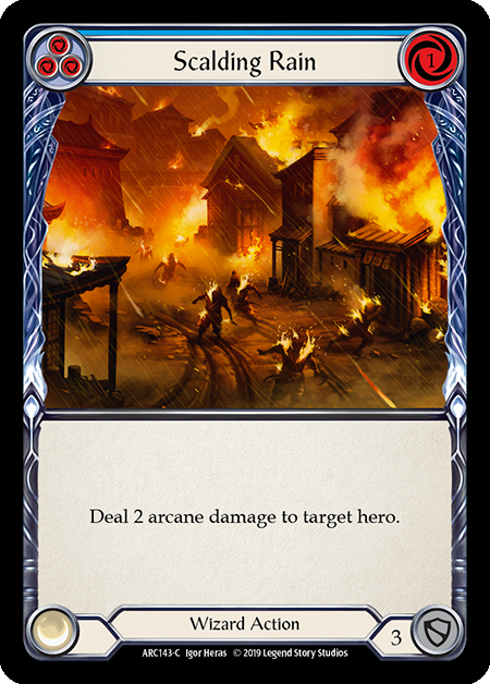 Scalding Rain (Blue) Card Front
