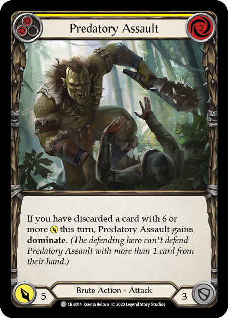 Predatory Assault - Yellow Card Front