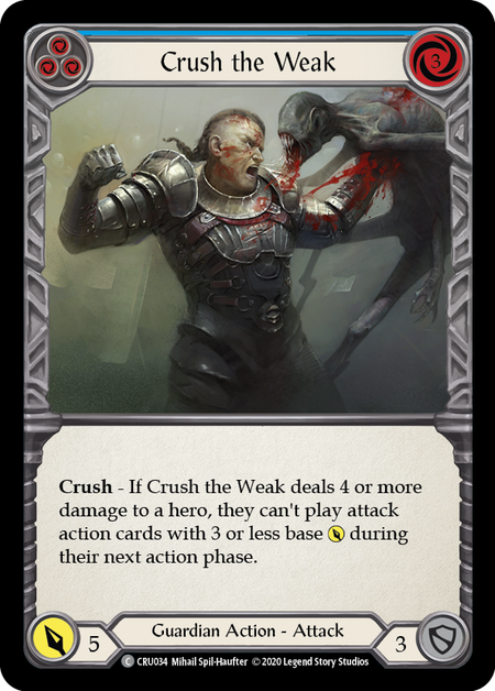 Crush the Weak (Blue) Card Front