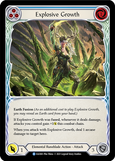 Explosive Growth - Blue Card Front
