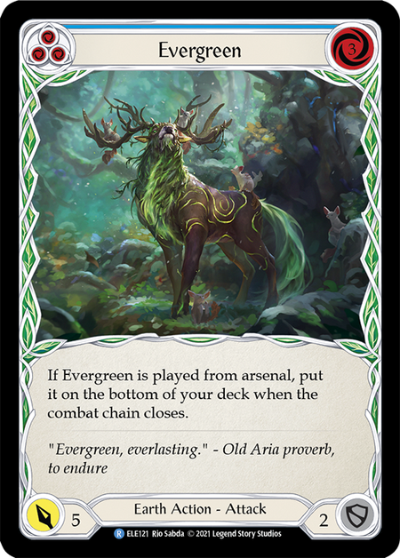 Evergreen - Blue Card Front