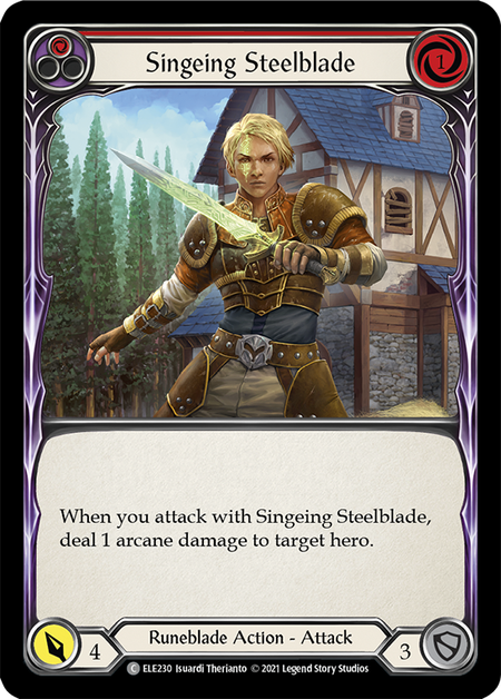 Singeing Steelblade - Red Card Front