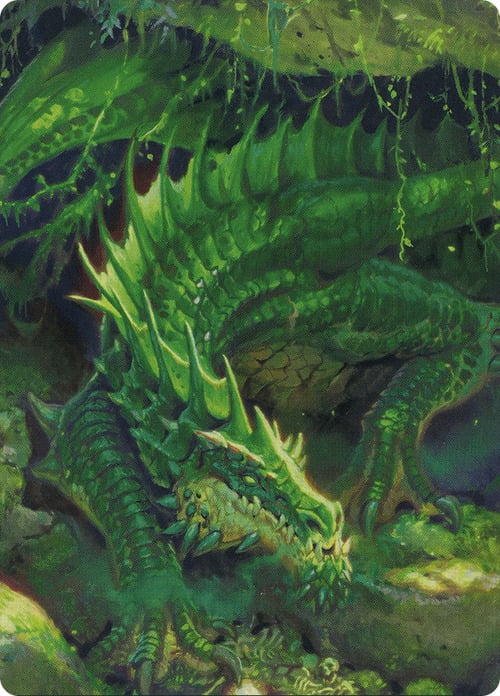 Art Series: Lurking Green Dragon Card Front