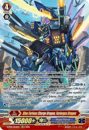 Blue Furious Charge Dragon, Furiargus Dragon Card Front