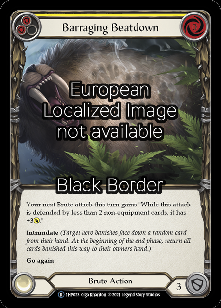 Barraging Beatdown - Yellow Card Front