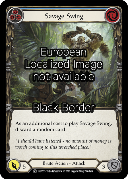 Savage Swing - Blue Card Front
